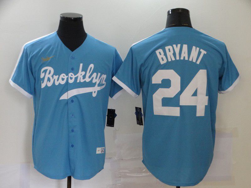Men Los Angeles Dodgers #24 Bryant Light Blue Throwback Game 2020 MLB Nike Jerseys